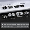 RIOSO 8 Pairs Stainless Steel Stud Earrings for Men Women