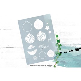 zAcheR-fineT Christmas Baubles Stencil Christmas Stencil Baubles Painting Stencil Painting Airbrush Baking Decoration Christmas Decoration