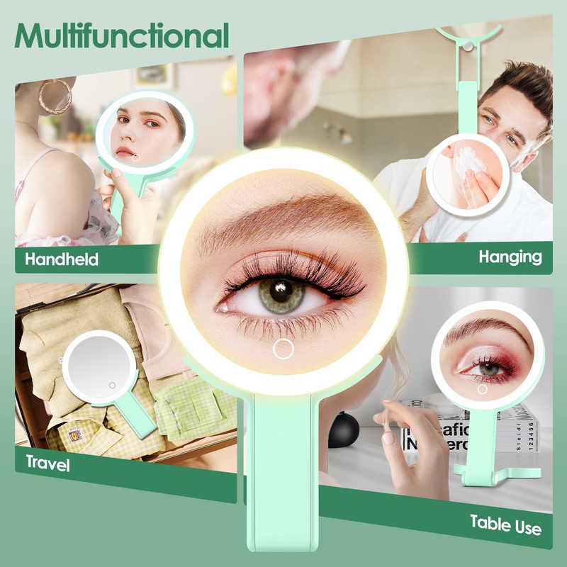 MIYADIVA Magnifying Mirror with Light, Double Sided 30X/1X Lighted Travel
