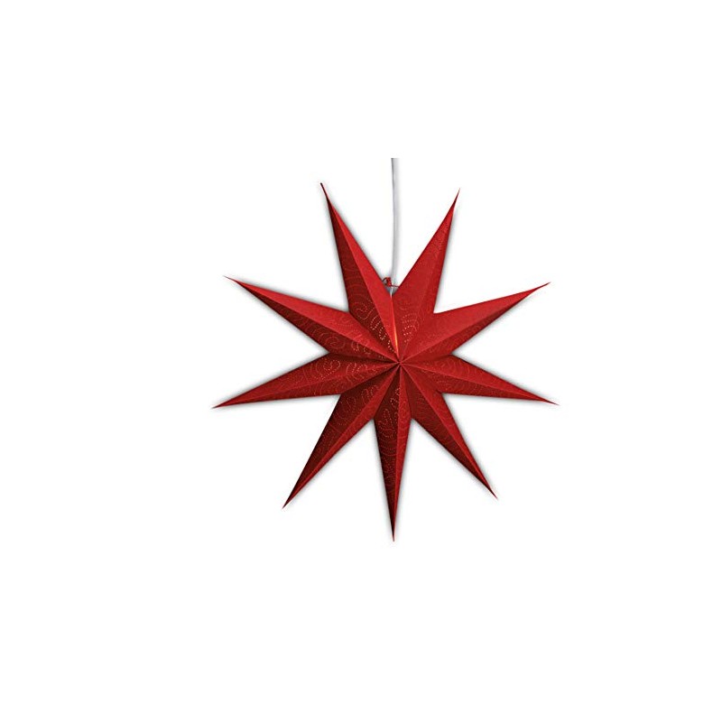 Illuminated 5-Point Star in White - 60 cm Paper Star,