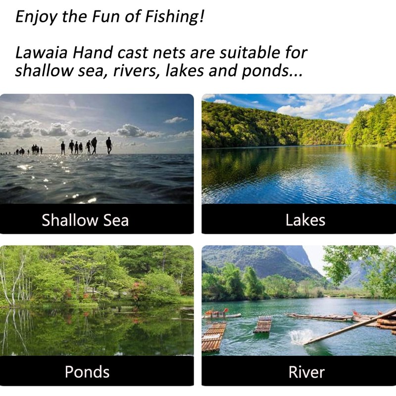 Lawaia Fishing Cast Net Casting Traditional Throw Nets Easy to