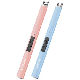RAYONNER Lighter Electric Lighter Candle Lighter Rechargeable USB Lighter Arc Lighter (Rose Gold+Sierra Blue, 1Count（Pack of 2）)