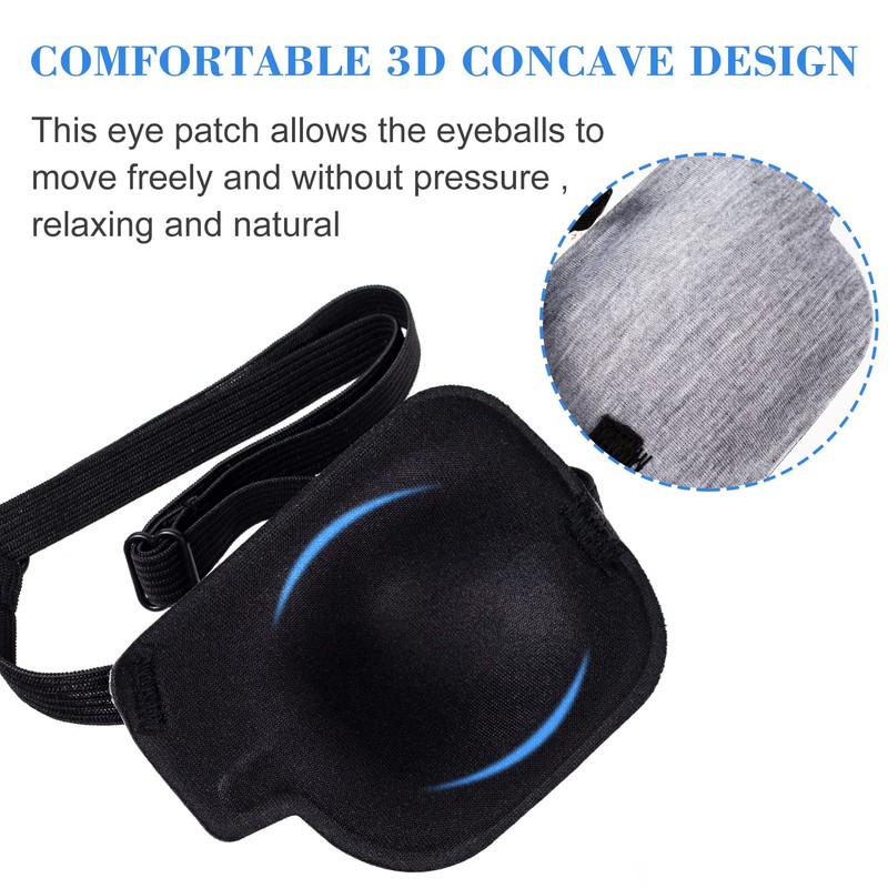 PAGOW 3Pcs 3D Eye Patches for Adults, Adjustable Eyepatch for