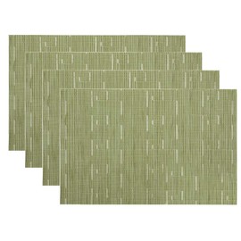 LivebyCare Placemats Set of 4 Heat-Resistant Stain-Resistant Non-Slip Placemats,Washable Insulated Placemats,Home Kitchen Table Placemats 11.8X17.7 Inch,Green