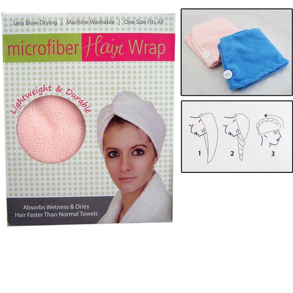 4 Pc Microfiber Hair Wrap Towel Drying Bath Spa Head Cap Turban Twist Dry Shower