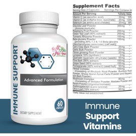 Immune Support Supplement with Vitamins C, E, Minerals & Herbal Complex – Antioxidant & Detox Support – 60 Capsules for Year-Round Immunity