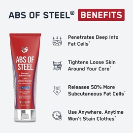 SteelFit Abs of Steel Maximum Definition Cream with 5% Coaxel, 8 fl oz (237ml).