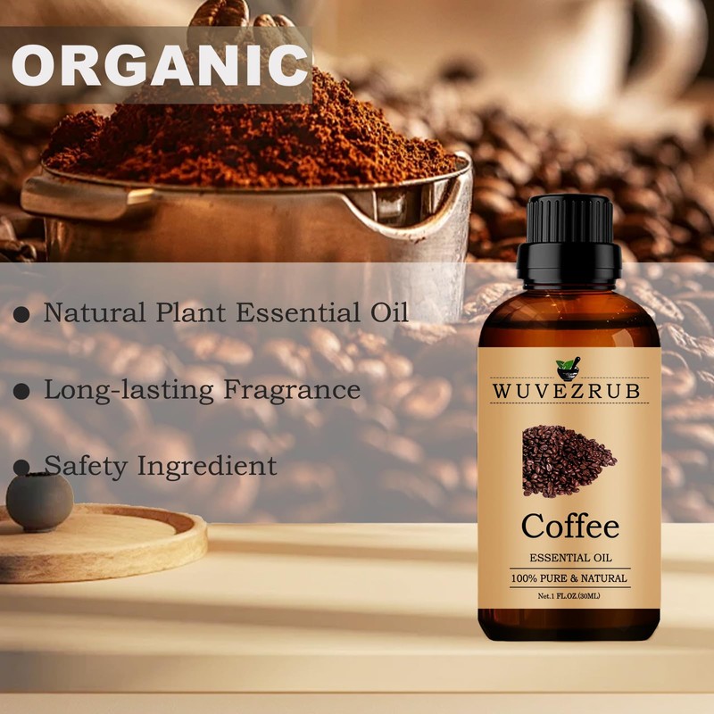 Coffee Essential Oils Organic, 30ML Pure and Natural Coffee Essential