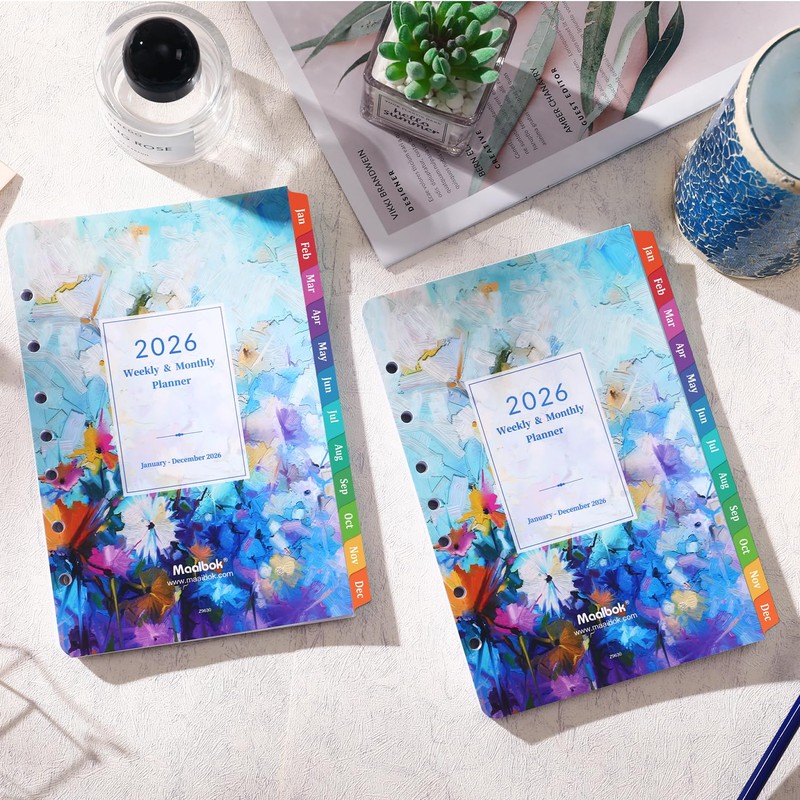2026 Planner Refills - Planner Inserts with 7-Hole Punched, 5-1/2"