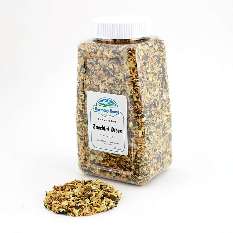 Harmony House Foods Dried Zucchini, diced (10 oz, Quart Size