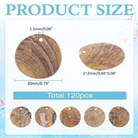 CRAFTYMELODY 120Pcs Flat Round Shell Charms Coin Disc Pendants 20mm Bulk Natural Shell Charms Beads for Jewelry Making Accessory Supplies Findings DIY Craft Bracelet Necklace Earring Home Decoration