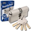 GERCAR Pro Keyed Alike 2x Lock Cylinder 45/50 Set 2 Profile Cylinder Including 10 Keys 95 mm Door Lock Cylinder Lock 2 Cylinder Length 95 mm A:45 B:50 Locking System