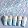 IDDFEVE Embossed Summer Nail Art Stickers - 5D Beach Palm