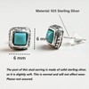 Turquoise Earrings, Vintage Small Stud Earrings for Men with 925