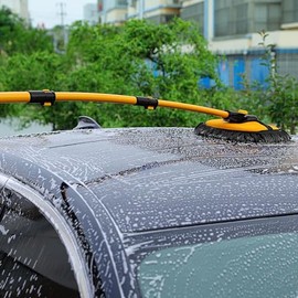 Cepillo para Lavar carros, Kit de Limpieza para Auto, Kit de trapeador para Lavado de Autos con Mango Largo, Poste Extensible 50-102cm con 3...       