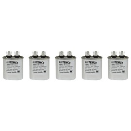 TEMCo 7.5 uf/MFD 370-440 VAC volts Oval Run Capacitor 50/60 Hz AC Electric - Lot -5 (Optional uf/MFD, Voltage and Lot Quantities Available)