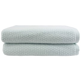Everplush Diamond Jacquard Bath Sheet 2 Pack in Hushed Green