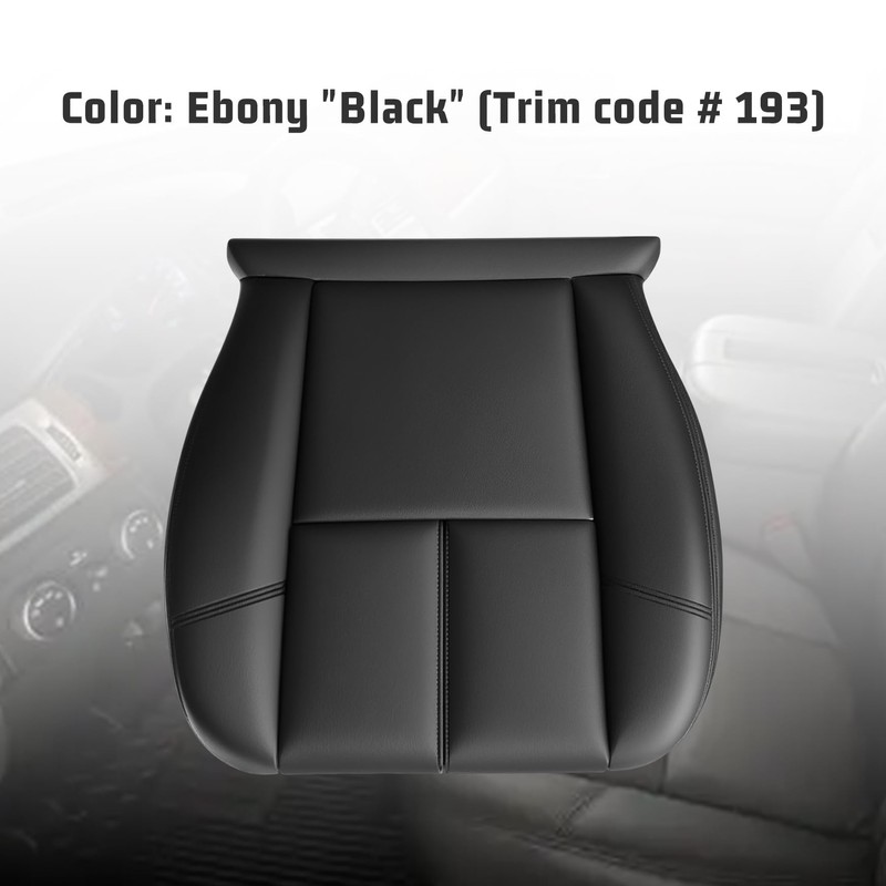BABERGOU Black Leather Driver or Passenger Bottom Seat Cover Compatible