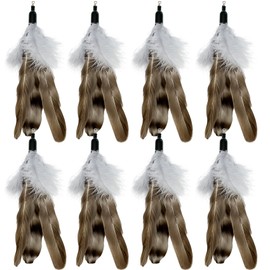 CATDABIR Cat Feather Toys Refills Da Bird Cat Toy, 8 PCS Natural Feather Da Bird Refills, Cat Wand Replacement Feathers for Cat Toy