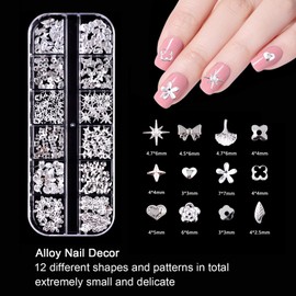 3D Nail Charms Flatback Pearls, Pearls for Crafts, Pearls with Rhinestones for Nail Art Women Girls Manicure Nails Supplies DIY Crafts Decorations