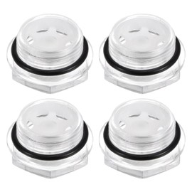 sourcing map 4pcs Air Compressor Oil Sight Glass M24 x 1.5mm Male Liquid Level Gauge Plastic Hex Head Oil Indicator Window with O-Ring for Air Compressor Fittings Gearbox Tanks, Transparent