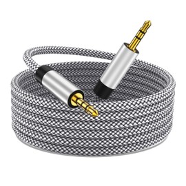 PPTVC 3.5mm Male to Male Stereo Auxiliary Audio Cable 3FT(2Pack), Nylon Braided Unbreakable & Great for iPhones, iPads, Headphones, Smartphones, Notebooks, Cars & Other Devices with 3.5mm Aux Port
