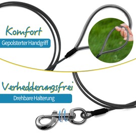 Mi Metty Dog Lead 6 ft/1.83 m Training Lead for Dogs Bite-Resistant Dog Lead Large Dog Slip Lead with Comfortable Padded Handle (Black + Blue)