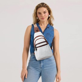 YEWSEA 8L Sling Bag For Women Men Backpack Crossbody Fanny Pack Travel Shoulder Bags Purse Handbag Gifts For Her PU Leather Beige