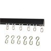 Ceiling Curtain Track Set with Wheeled Carriers and Hooks (12'