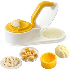 3 in 1 Dumpling Maker Press, Multifunctional DIY Dumpling Skin Dough Presser, Bao Bun Empanadas Mold Press Making Set (White)