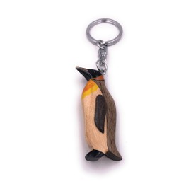 H-Customs Penguin Animal Cute Standing Colourful Wooden Elegant Handmade Keyring Pendant