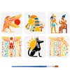 FINGERINSPIRE 6Pcs Egyptian Patterns Stencil with Brush 5.9x5.9 Inch Reusable