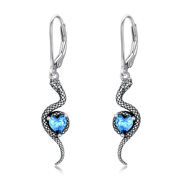 LONAGO Snake Earrings for Women 925 Sterling Silver Snake with