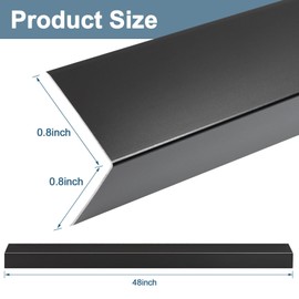 Orechic 10Pack 48" Metal Corner Protector,Aluminum Corner Guards L molding Tile Trim, Suit for Wall Door Frame Cabinet Baseboard Decor, Size 48in x 0.8in (Black)