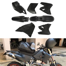 JFG RACING DRZ400 Plastic Fender Fairing Kit Set,Plastic Body Work Fender Kit Replacement For DRZ400 DRZ400S DRZ400SM All Year Dirt Bike Supermoto Imitation Carbon Fiber