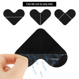 QWORK® 16-Piece Reusable Rug Grippers 80x80mm - Non-Slip Washable Carpet Grippers for All Floors and Rugs - Black