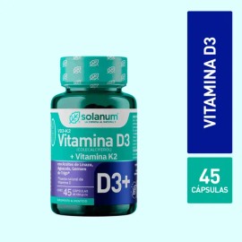 Vitamina D3 + Vitamina K2 Aceite De Linaza Solanum 45 Caps