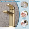 Weshi Bathroom Faucet, Modern Single Hole Bathroom Basin Faucets, Brass