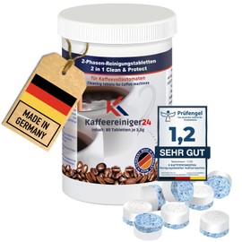 80 x 2-Phase Cleaning Tablets for Fully Automatic Coffee Machines Compatible with Jura Fully Automatic Coffee Machines 3.5 g in Airtight Tin with Screw Cap for Safe Storage