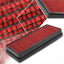 Red Reusable Washable High Flow Drop-in Air Filter Compatible with 11-17 Mercedes CLS550 E63 S63 ML550