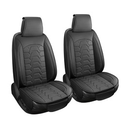 hoozoom Leather car Seat Covers Breathable Car Seat Protector Front seat Covers Universal Fit for 95% Car Truck SUV Van Vehicles （Black，2PCS）