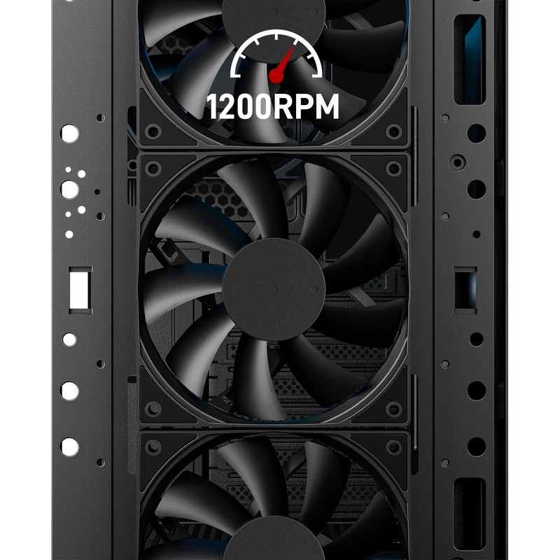 DARKROCK 3-Pack 120mm Black Computer Case Fans High Performance Cooling