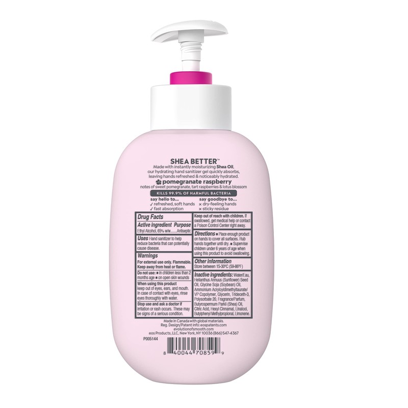 eos Shea Better Hand Sanitizer- Pomegranate Raspberry, Kills 99.9% of
