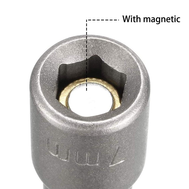 Saipe 10pcs 1/4" Hex Shank Impact Nut Driver Socket Set