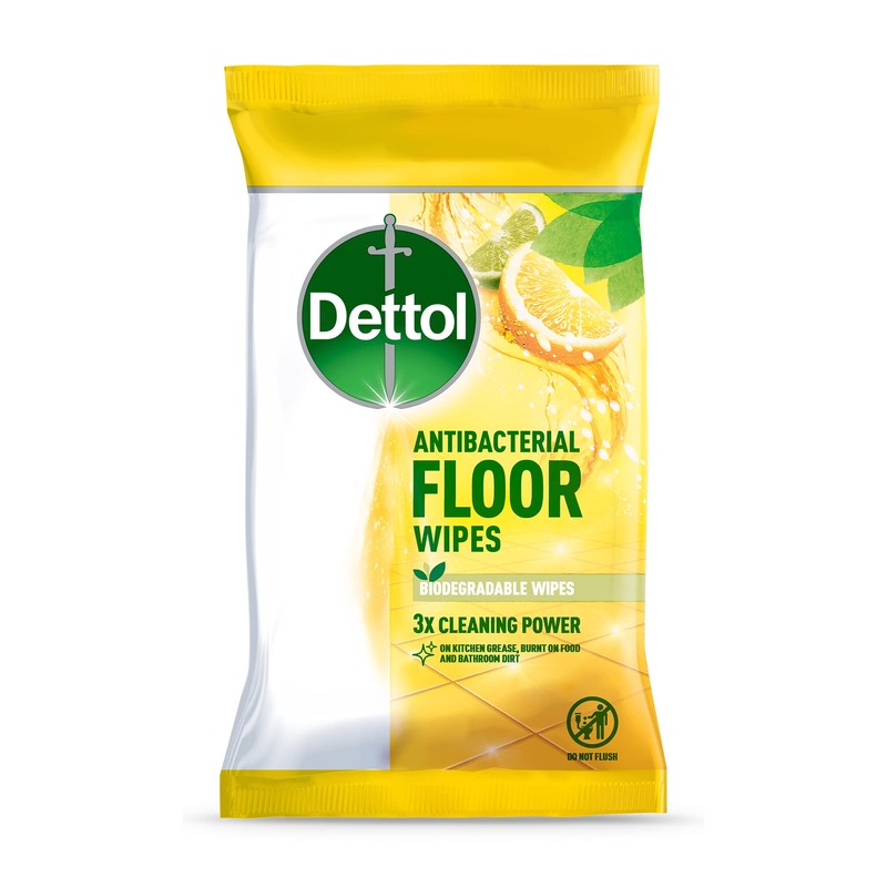 Dettol Floor Wipes Cleaning Lemon and Lime Extra large Wipes,