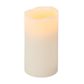 Everlasting Glow LED Wax Candle with Timer, Bisque Color, Vanilla Scent, 3" x 6"