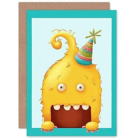 Wee Blue Coo Wee Wild Monsters Toby Birthday Sealed Greeting Card Plus Envelope Blank inside