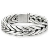 COOLSTEELANDBEYOND Men's Heavy Stainless Steel Braided Wheat Chain Bracelet, Woven