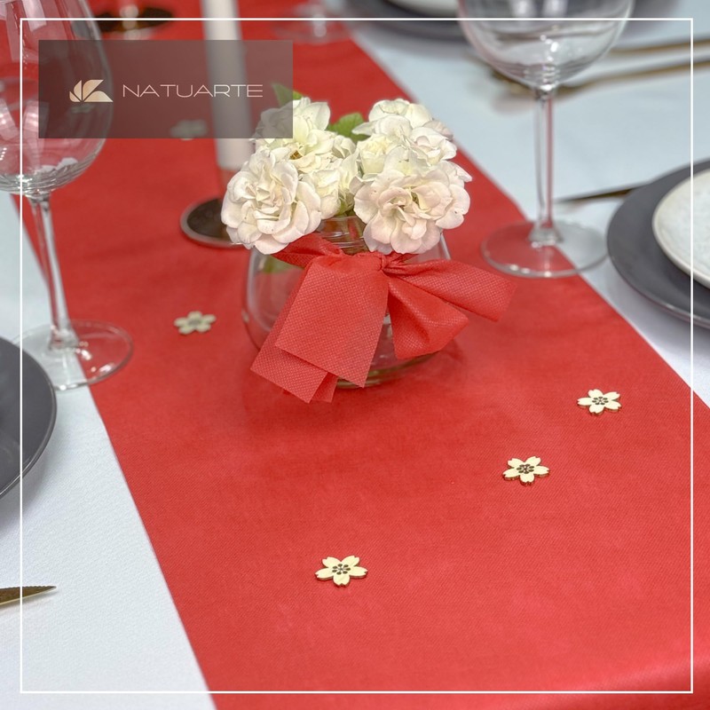 NATUARTE, Table Runner Red, Non-Woven Table Runner Roll, Decorative Table