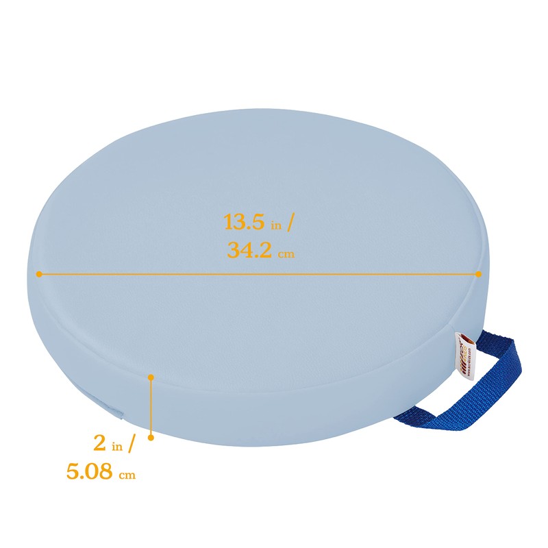 ECR4Kids SoftZone Floor Cushions, Round, Flexible Seating, Powder Blue, 6-Piece
